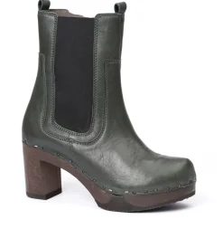 Laurentia Washed Nappa Olive<SOFTCLIX Hot